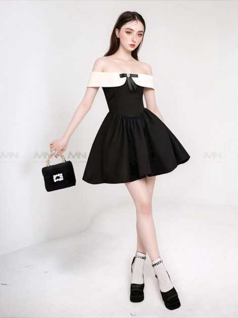 đầm trễ vai dự tiệc