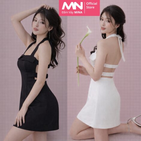 Đầm dự tiệc thiết kế hở lưng sexy chất liệu Taffeta - MN227