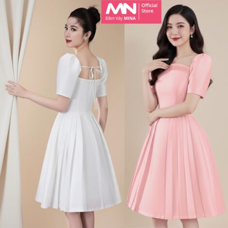 Đầm dự tiệc thiết kế dáng xoè chất liệu Taffeta MN214