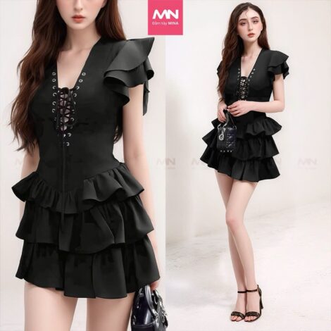 Đầm thiết kế dáng xoè MINA chất liệu Cotton - MN307